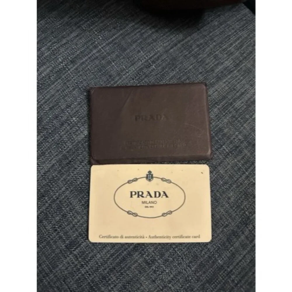 Prada Canapa Messenger‎ Bag Jacquard Brown Canvas Leather With Logo Vintage